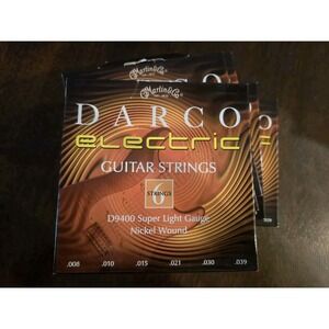 Martin Darco Electric Guitar Strings D9400 Super Light Gauge Nickel 6 Sets!